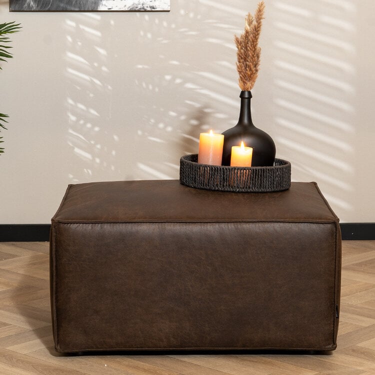 Hocker Memphis eco-leer bruin