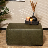 Hocker Memphis eco-leer olijfgroen