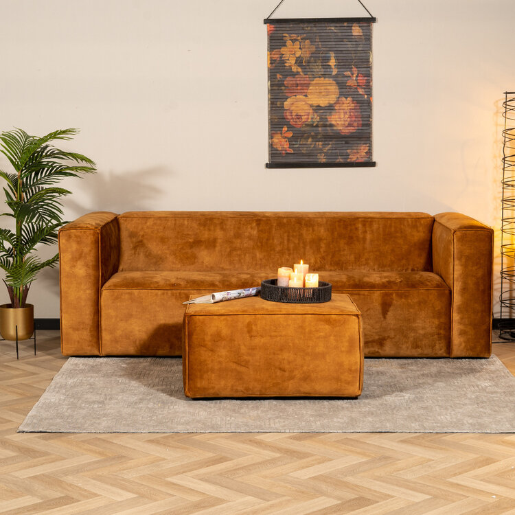 Hocker Memphis eco-leer olijfgroen