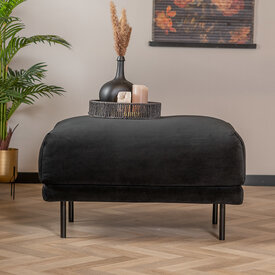 Hocker Denver velvet zwart