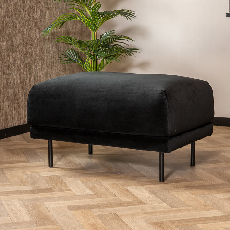 Hocker Denver velvet zwart