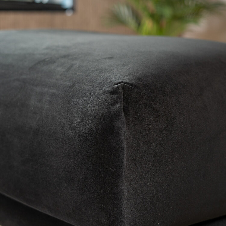 Hocker Denver velvet zwart