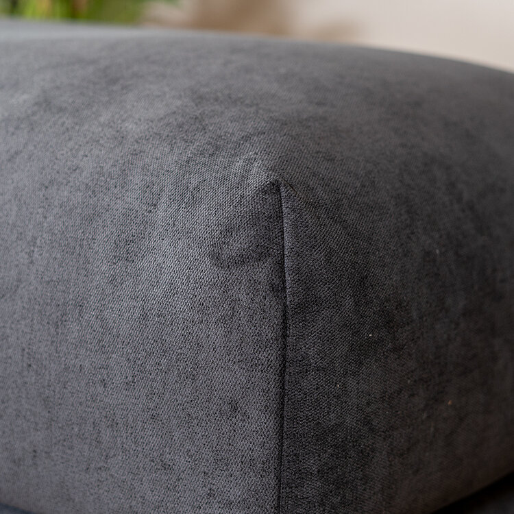 Scandinavische hocker Denver stof gemêleerd zwart