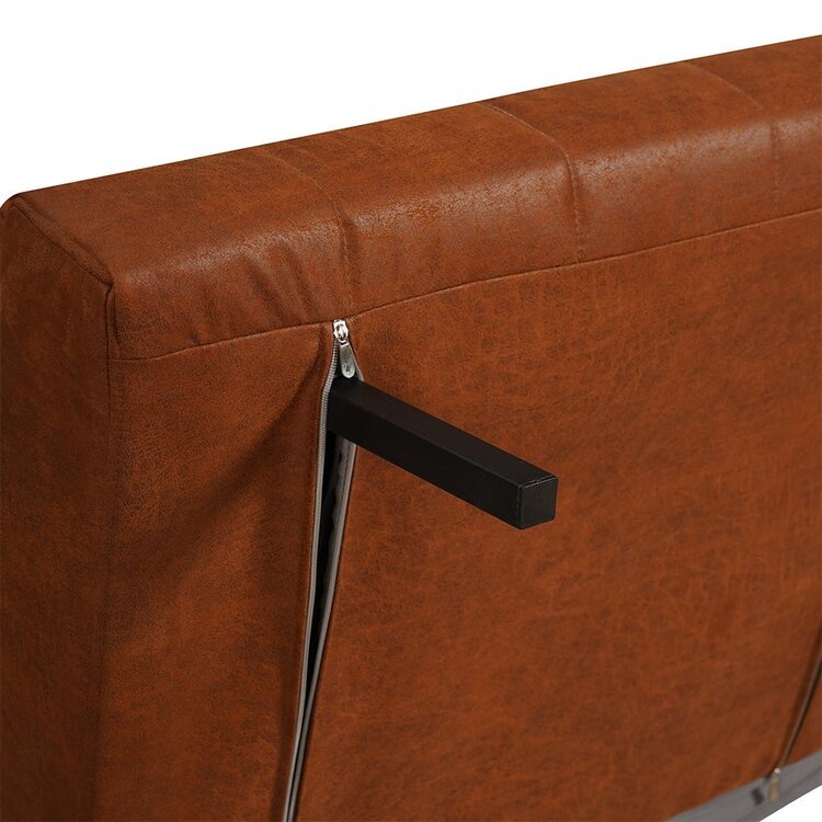 Slaapfauteuil Hanna cognac eco-leer