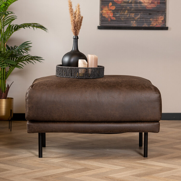 Hocker Denver eco-leer bruin