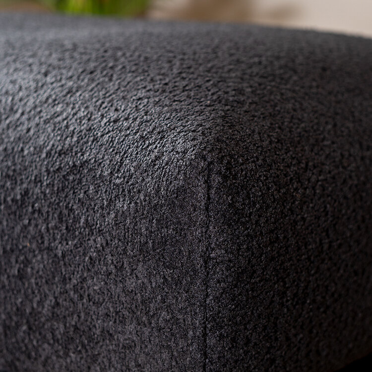 Scandinavische hocker Denver bouclé zwart