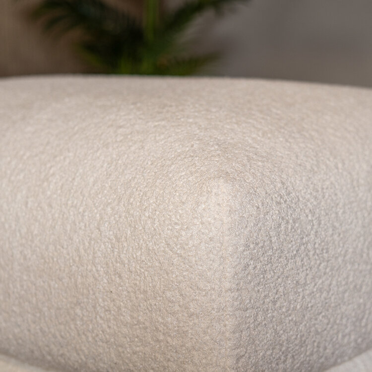 Scandinavische hocker Denver bouclé wit