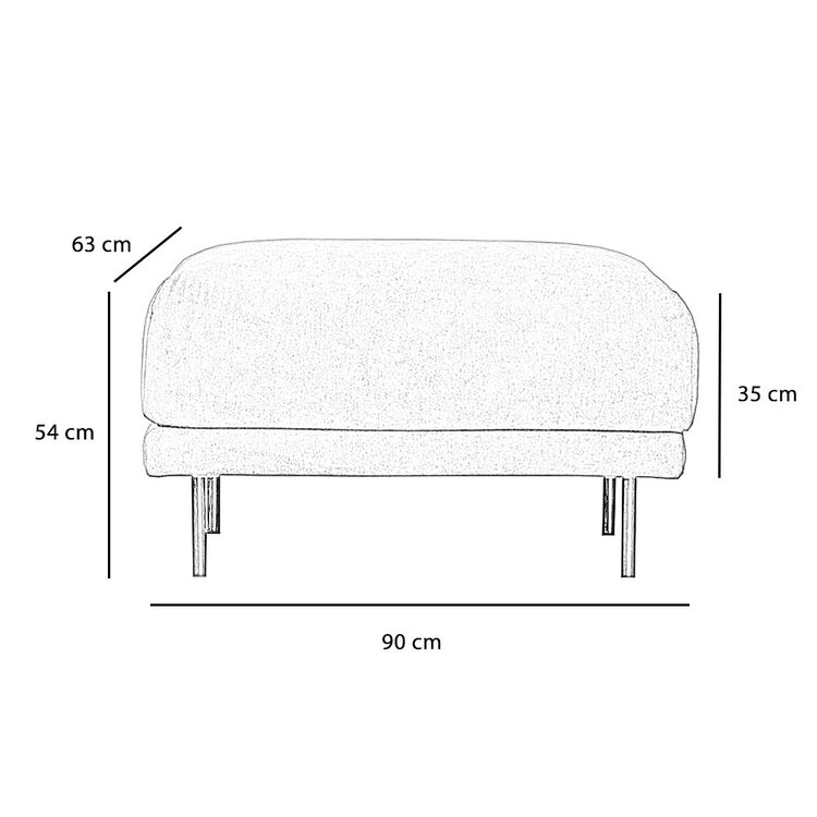 Scandinavische hocker Denver bouclé wit