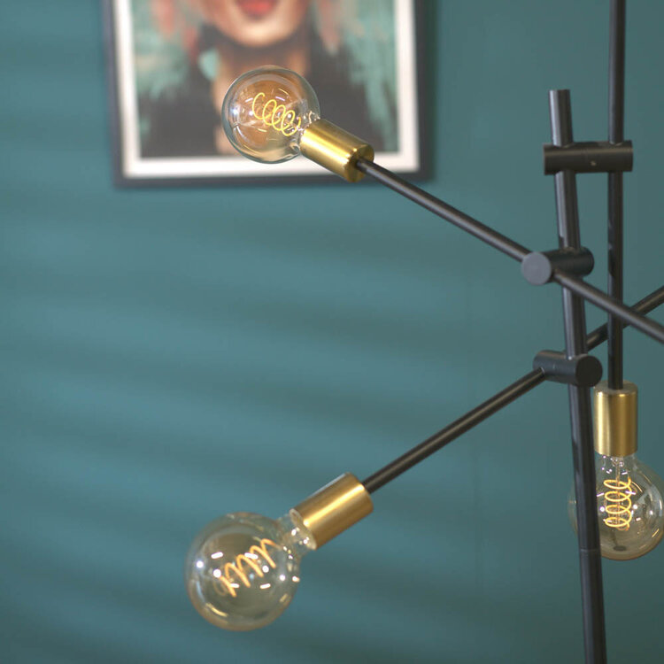 Vloerlamp Harvey 6-lichts goud