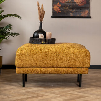 Hocker Denver stof chenille okergeel