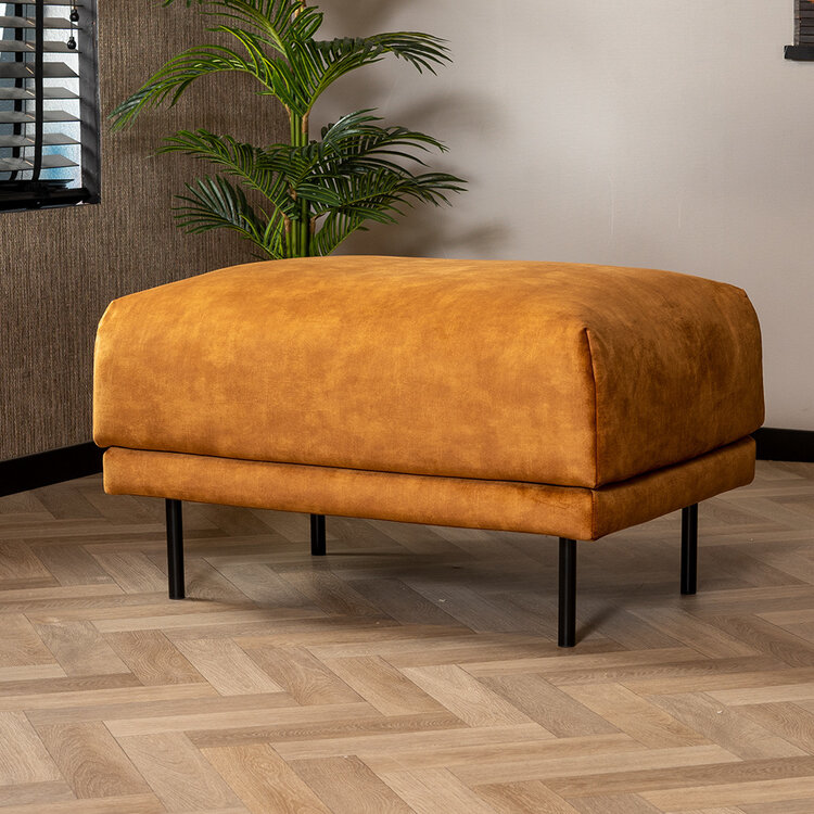 Hocker Denver velvet okergeel