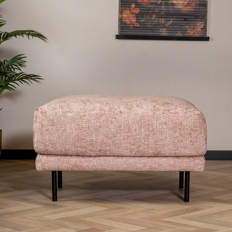 Hocker Denver stof chenille roze