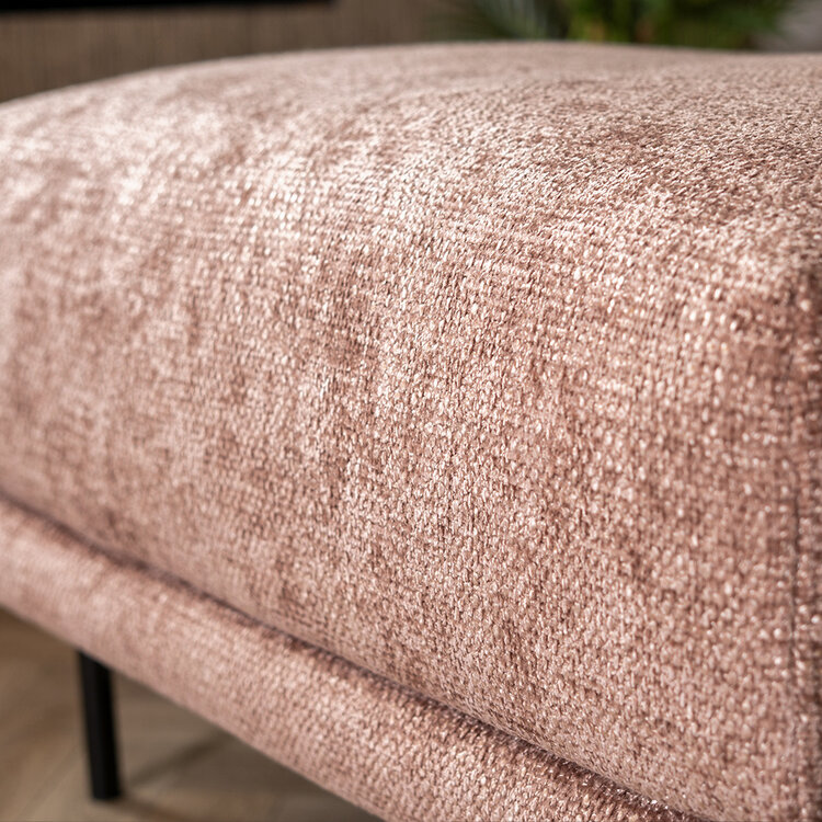 Hocker Denver stof chenille roze