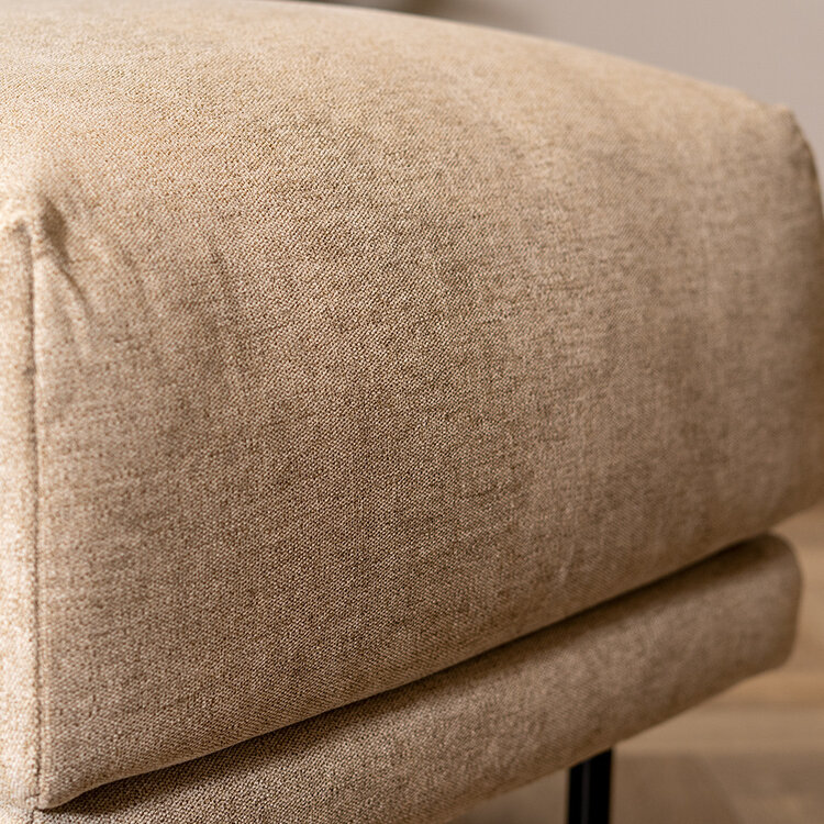 Scandinavische hocker Denver stof gemêleerd taupe