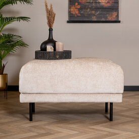 Hocker Denver wit/beige stof chenille