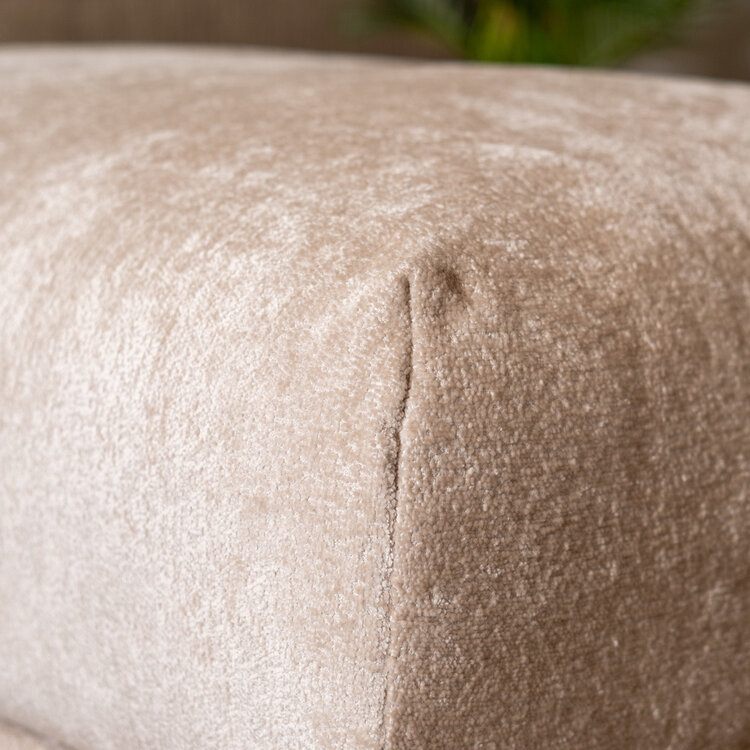 Hocker Denver wit/beige stof chenille