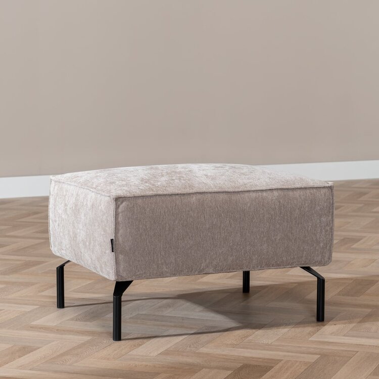 Hocker Kansas stof gemêleerd taupe