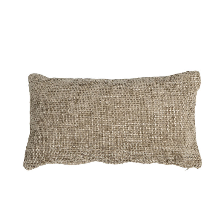 Sierkussen Feline chenille stof taupe 25 x 45 cm