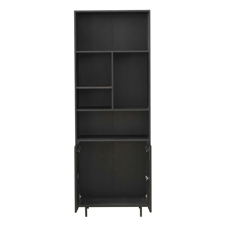 Wandkast Bradley zwart eiken 80x220 cm