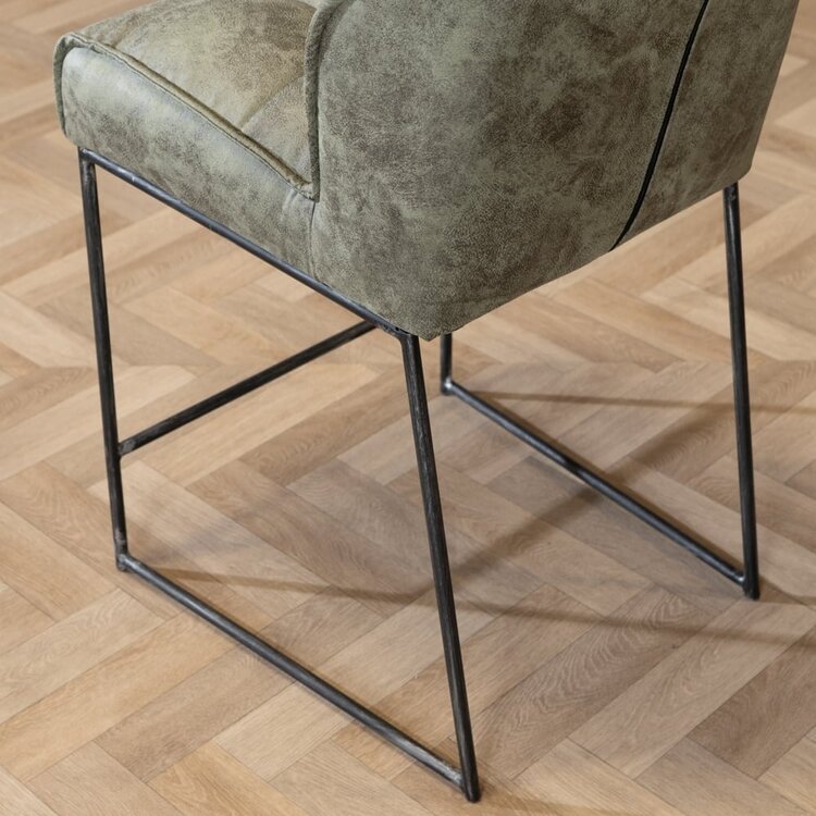 Industriële barkruk Abel olijfgroen 70 cm