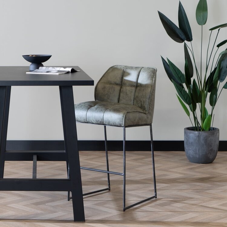 Industriële barkruk Abel olijfgroen 82 cm