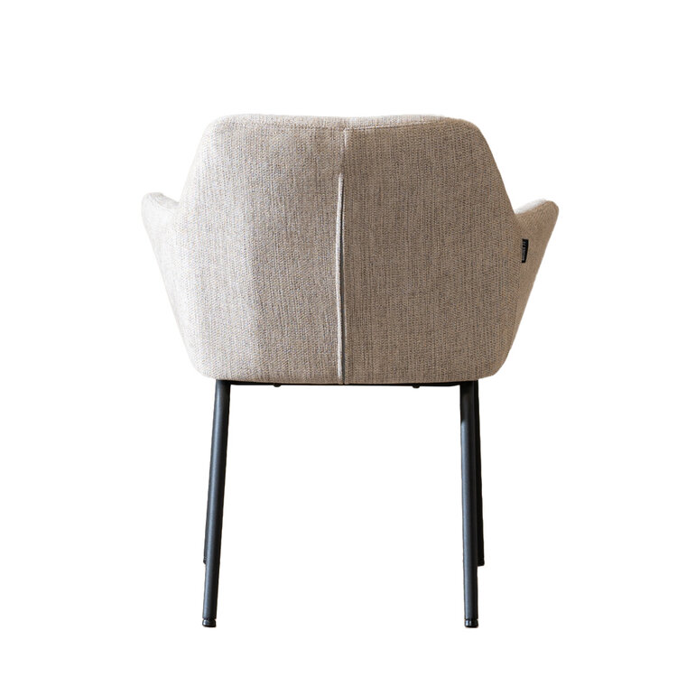 Scandinavische eetkamerstoel Sten gerecyclede stof taupe
