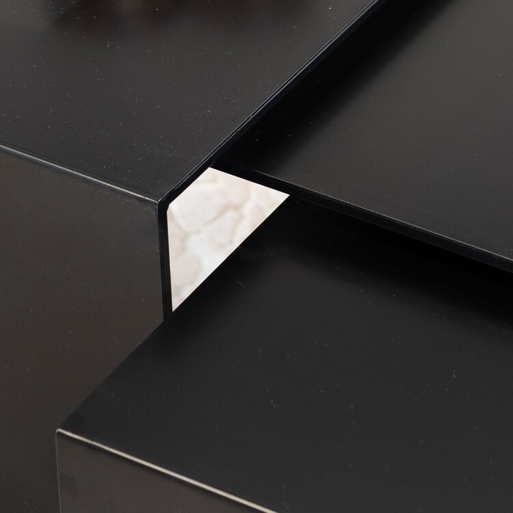 Bijzettafel Bianca metaal zwart 37 cm hoog