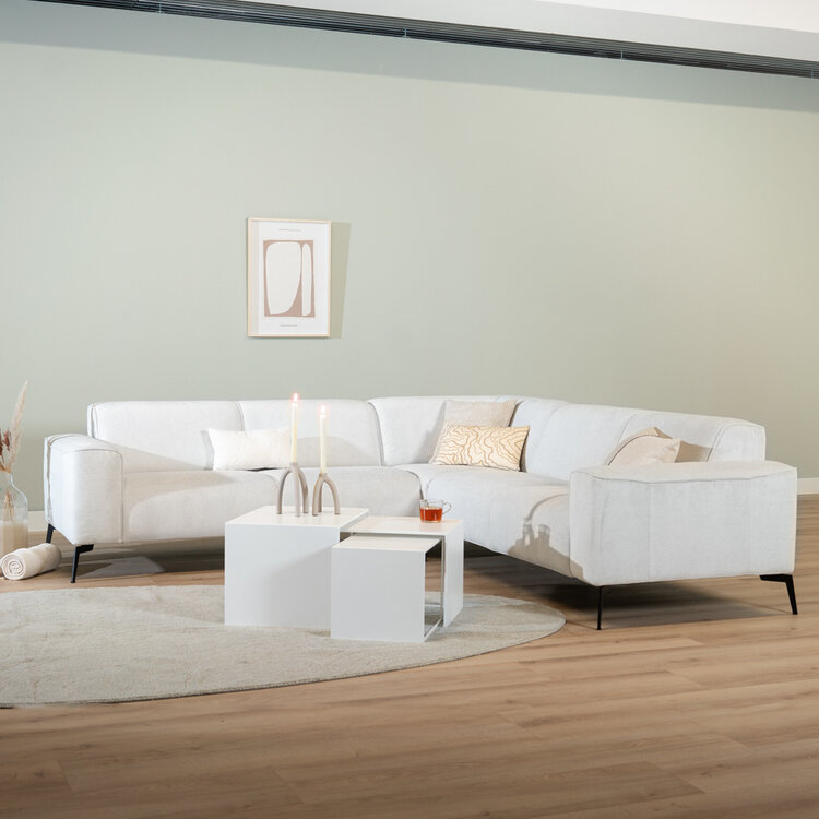 Bijzettafel Bianca metaal wit 37 cm hoog