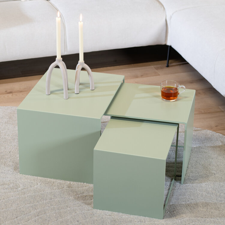 Bijzettafel Lucia metaal lichtgroen 34 cm hoog