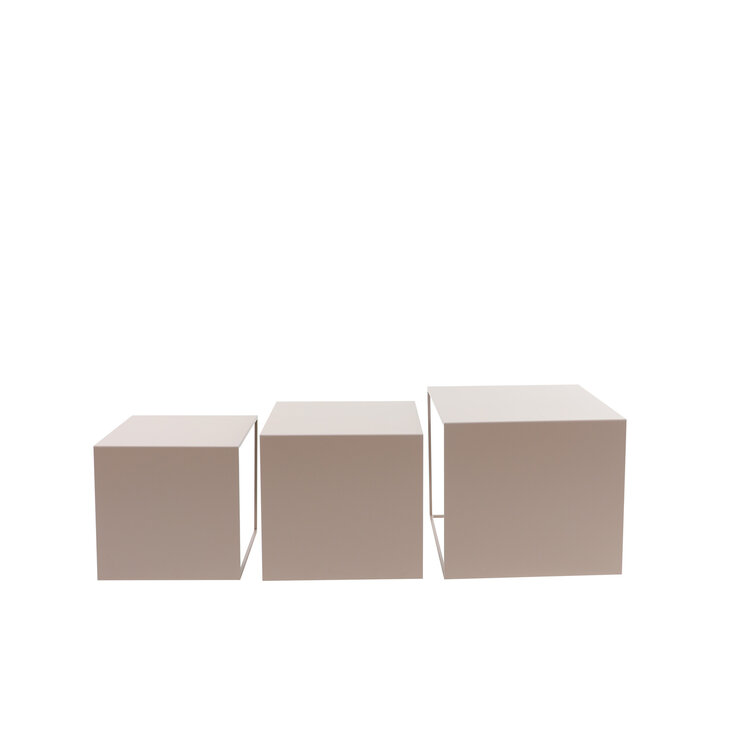 Bijzettafel Lucia metaal taupe 34 cm hoog