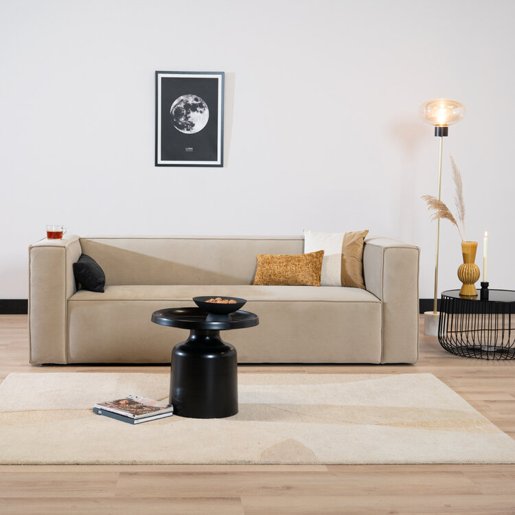 Salontafel Donna rond metaal zwart