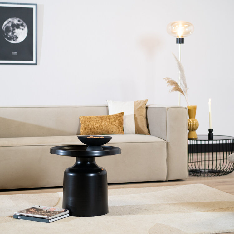 Salontafel Donna rond metaal zwart