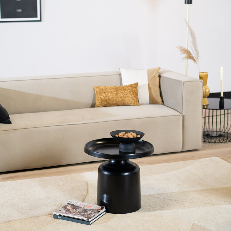 Salontafel Donna rond metaal zwart