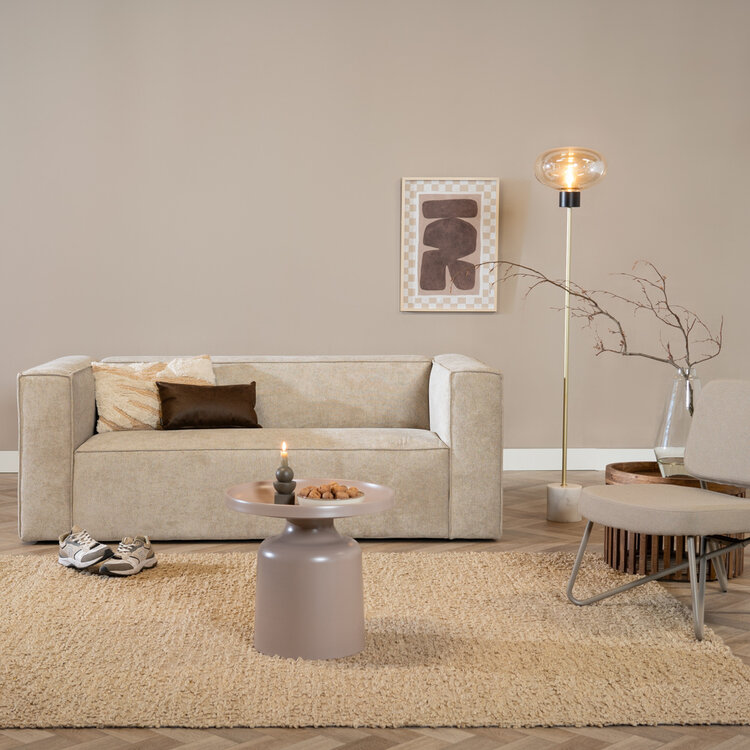 Salontafel Donna rond metaal taupe