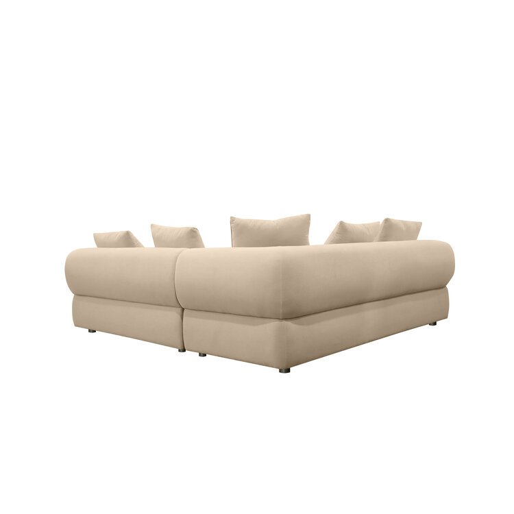 Hoekbank Palermo velvet beige rechts