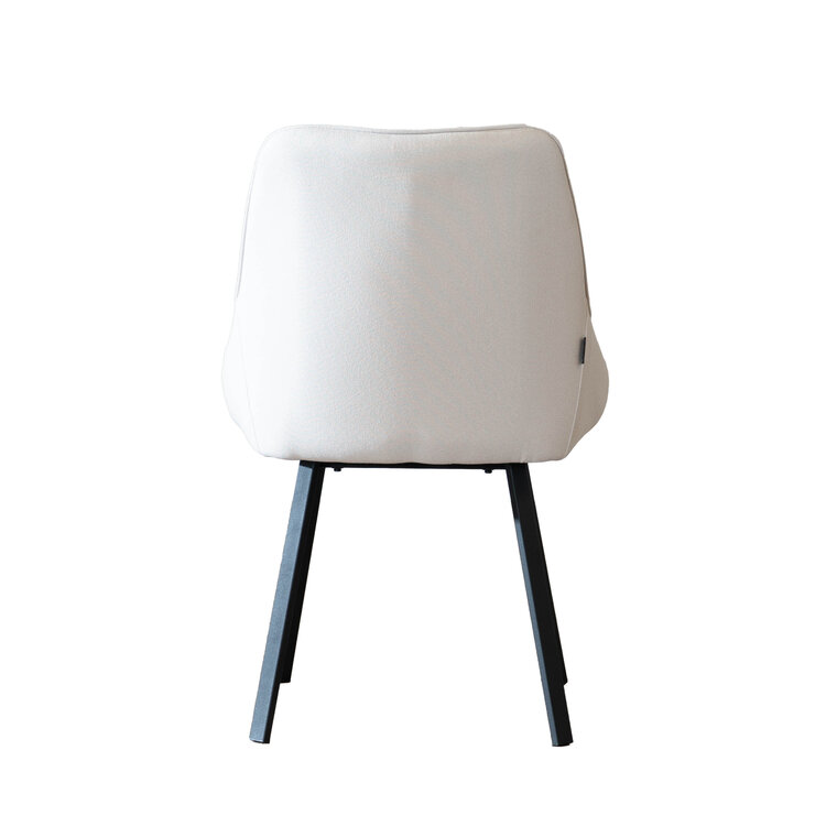 Scandinavische eetkamerstoel Lova gerecyclede stof off white