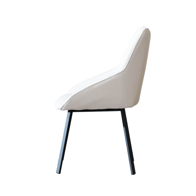 Scandinavische eetkamerstoel Lova gerecyclede stof off white