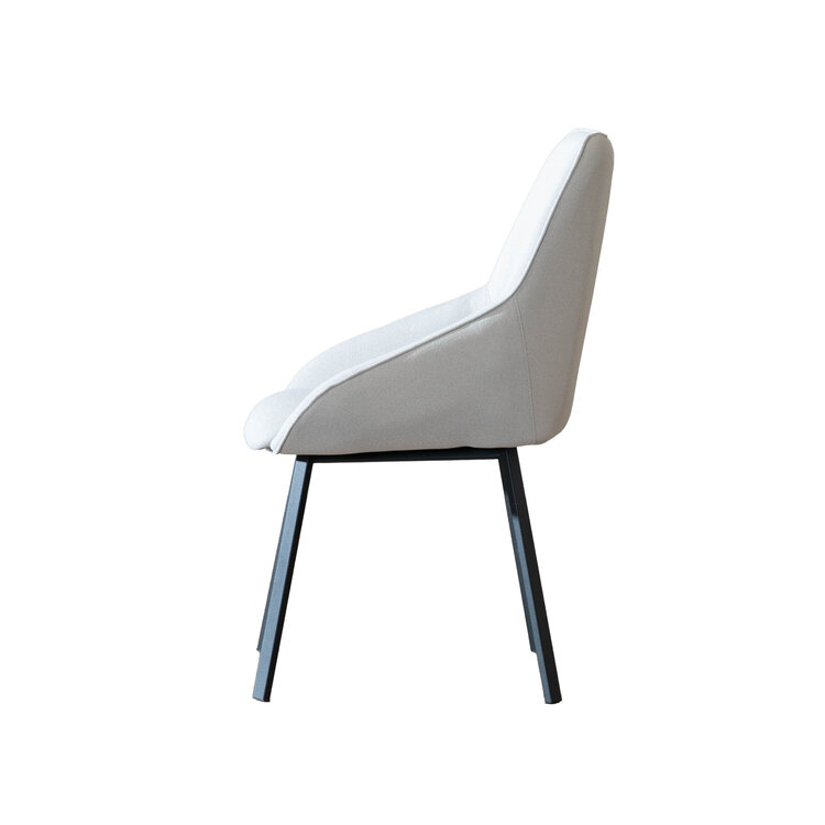 Scandinavische eetkamerstoel Lova gerecyclede stof grijs