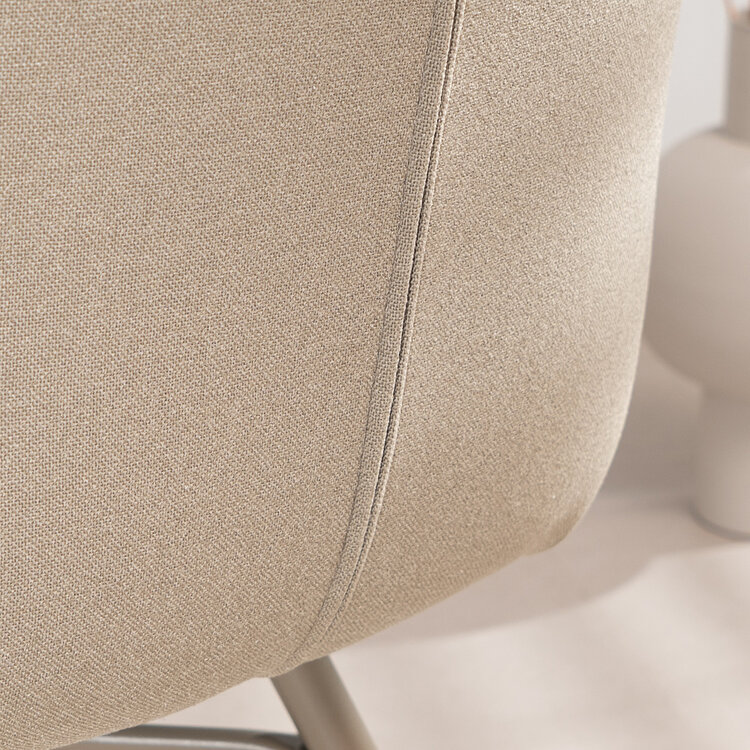 Scandinavische eetkamerstoel Jena taupe gerecyclede stof