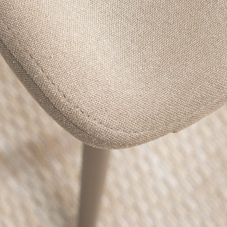 Scandinavische eetkamerstoel Jena taupe gerecyclede stof