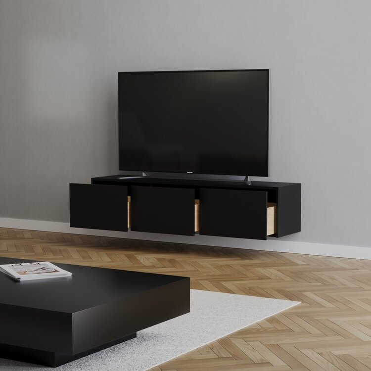 Tv-meubel Thomas zwart eiken 150 cm