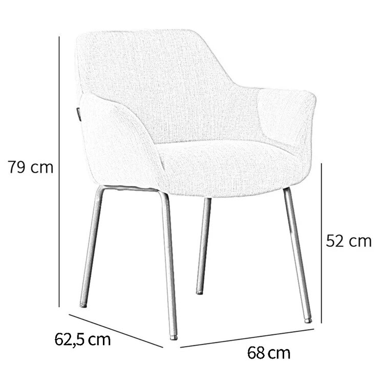 Scandinavische eetkamerstoel Sten gerecyclede stof beige