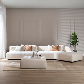 Scandinavische hoekbank July off white rechts