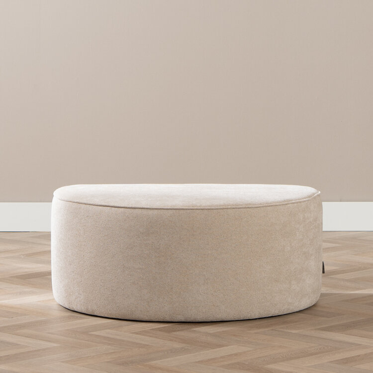Hocker Lune halve maan chenille beige