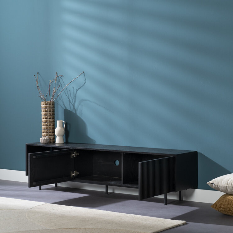 Tv-meubel Ray zwart eiken 180 cm