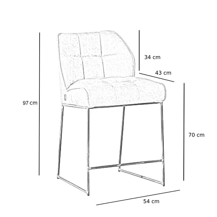 Industriële barkruk Abel cognac 70 cm