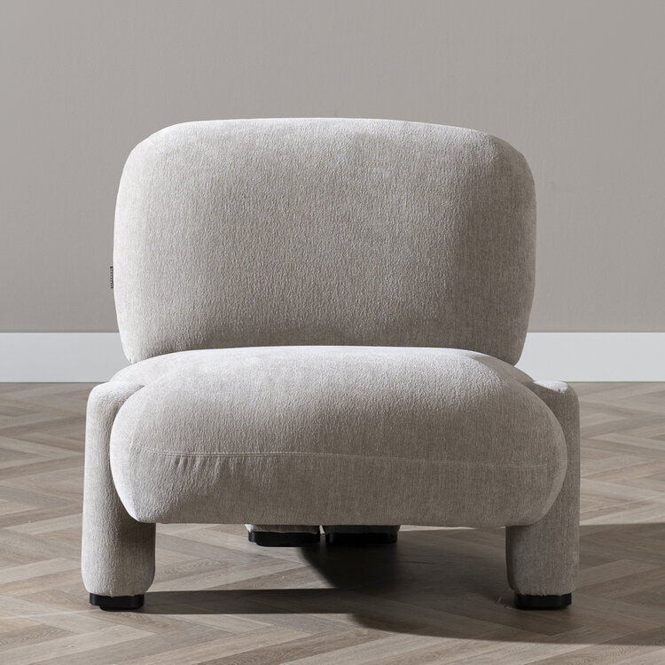 Scandinavische fauteuil Louise chenille taupe