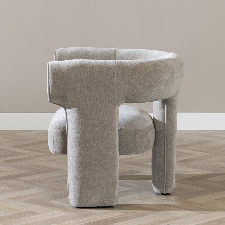 Scandinavische fauteuil Bibi chenille taupe