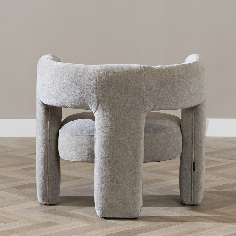 Scandinavische fauteuil Bibi chenille taupe