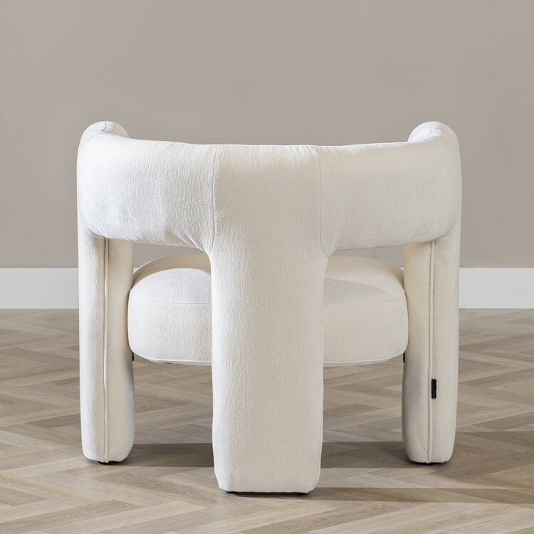 Scandinavische fauteuil Bibi chenille off white